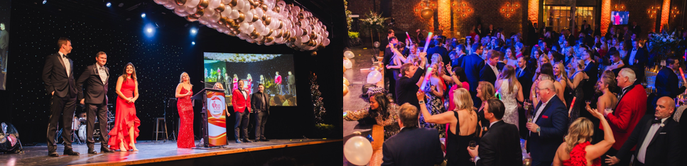 Photo of Group of men and women on stage and Crowded dance floor